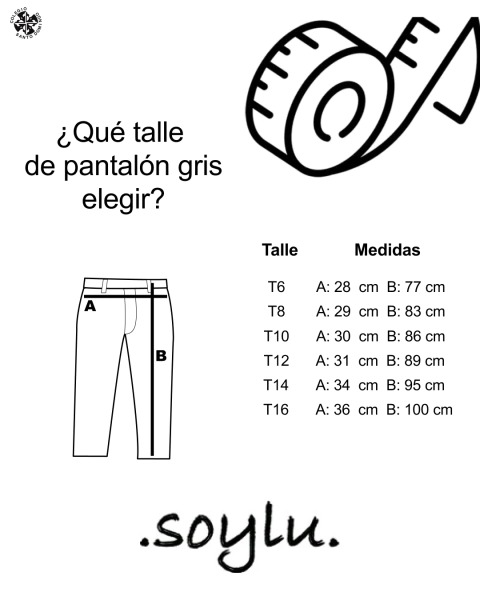 Medidas pantal&oacute;n gris Santo Domingo